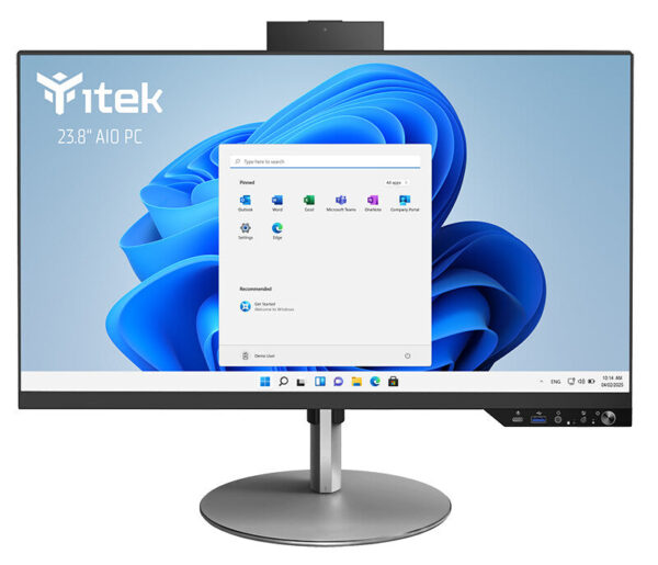 itek AIO Barebone - 23.8" FHD- H610- 2xDDR4- M.2- 2x SSD/HDD 2.5"- WiFi- BT- Pop-Up Cam- Spkr- Type-C- USB3- CR- HAS Stand