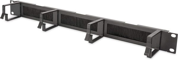 DIGITUS LISTELLO GUIDACAVI FORATO CON SPAZZOLA DI PROTEZIONE PER ARMADI 19" (1 UNITA) NERO CON 4 GA