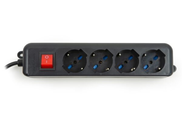 LINK MULTIPRESA 4 PRESE UNIVERSALI ITA/SCHUKO 10/16 A - SPINA 16 A CON INTERRUTTORE NERO