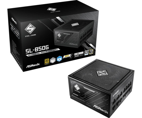 Alimentatore Asrock SL-850G Steel Legend - 850W 80Plus Gold- Modulare- ATX3.1 e PCIe5.1 ready- Cond. Giapp- Ventola FDB