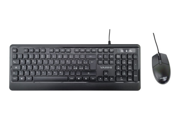 YASHI TASTIERA E MOUSE USB KIT, SOFT, NERO, ITA