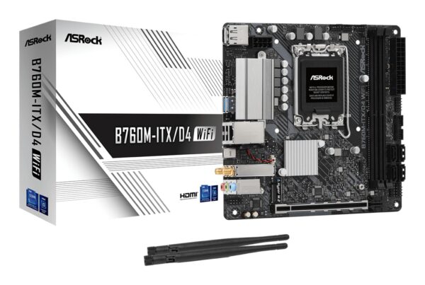 MB Asrock 1700 Intel B760M ITX D4 WIFI- 2xDDR4- 4SATA3- 1xHyper M.2  HDMI DP mini ITX