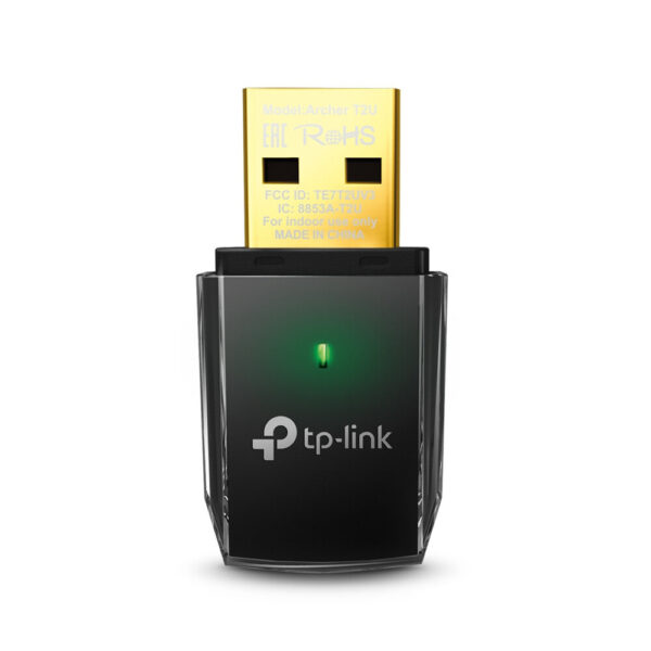 TP-LINK Antenna USB AC600 1T1R-433Mbps at 5GHz + 150Mbps at 2.4GHz- 802.11ac/a/b/g/n- USB 2.0-WPS Button-1 internal antenna