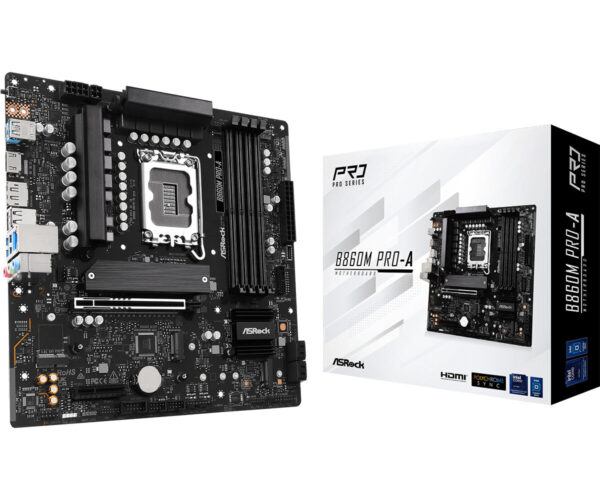 MB Asrock 1851 Intel B860M PRO-A WIFI- 4*DDR5 4*SATA3- 3*M.2- HDMI- DP- mATX