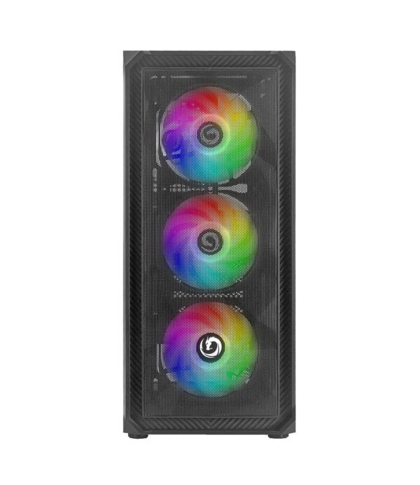 NUWO CASE ATX RODAN R602 0.5MM SPCC USB3.0/2.0 4 FAN 12CM ARGB FRONT MESH SIDE GLASS NERO