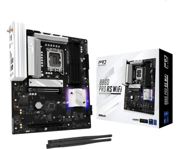 MB Asrock 1851 Intel B860 PRO RS WIFI- 4*DDR5 4*SATA3- 3*M.2- HDMI- DP- WiFi 6E + BT- ATX