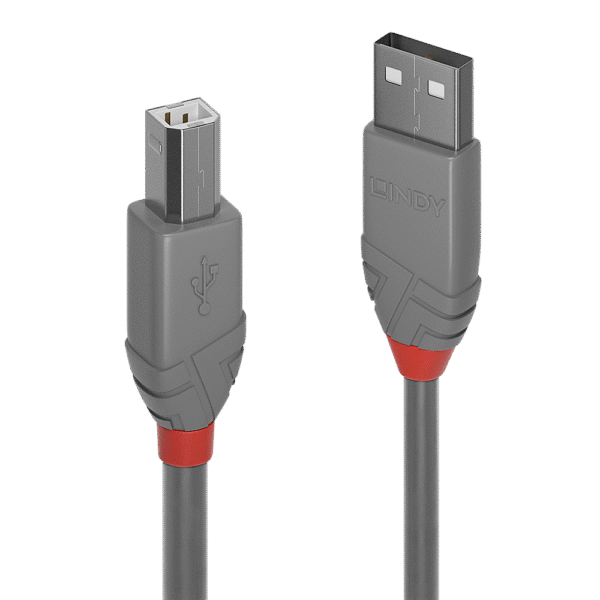 LINDY CAVO USB 2.0 TIPO A E B ANTHRA LINE 1MT