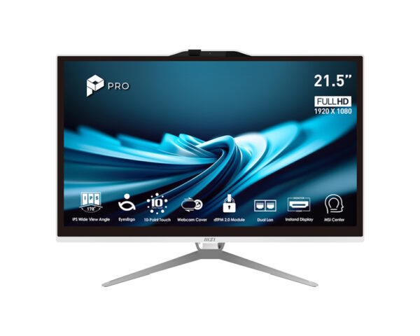 MSI PC AIO 21,5" WHITE TOUCH i5-13400 8GB 256GB SSD WIN 11 PRO